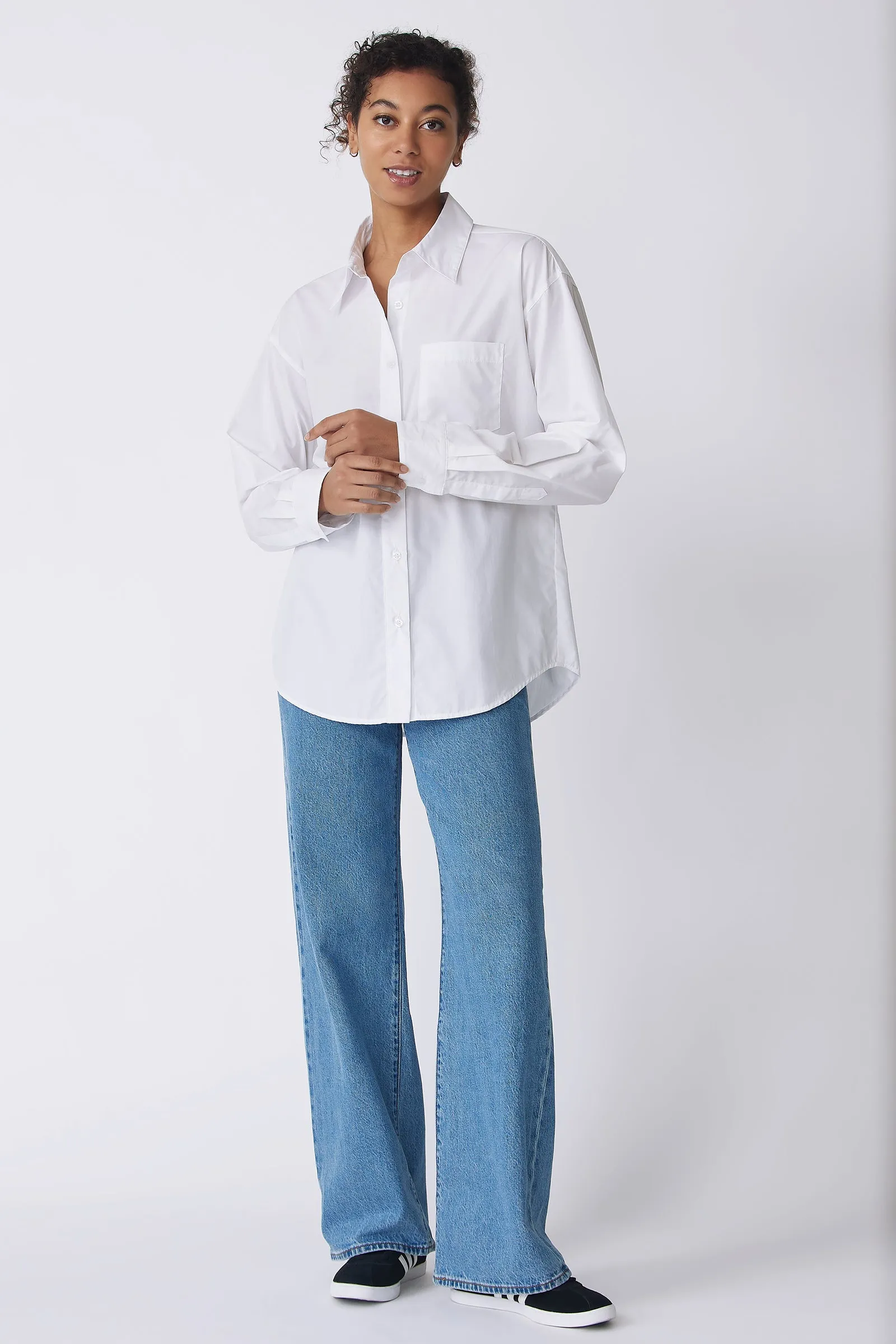 Joni Boyfriend Shirt - White Poplin