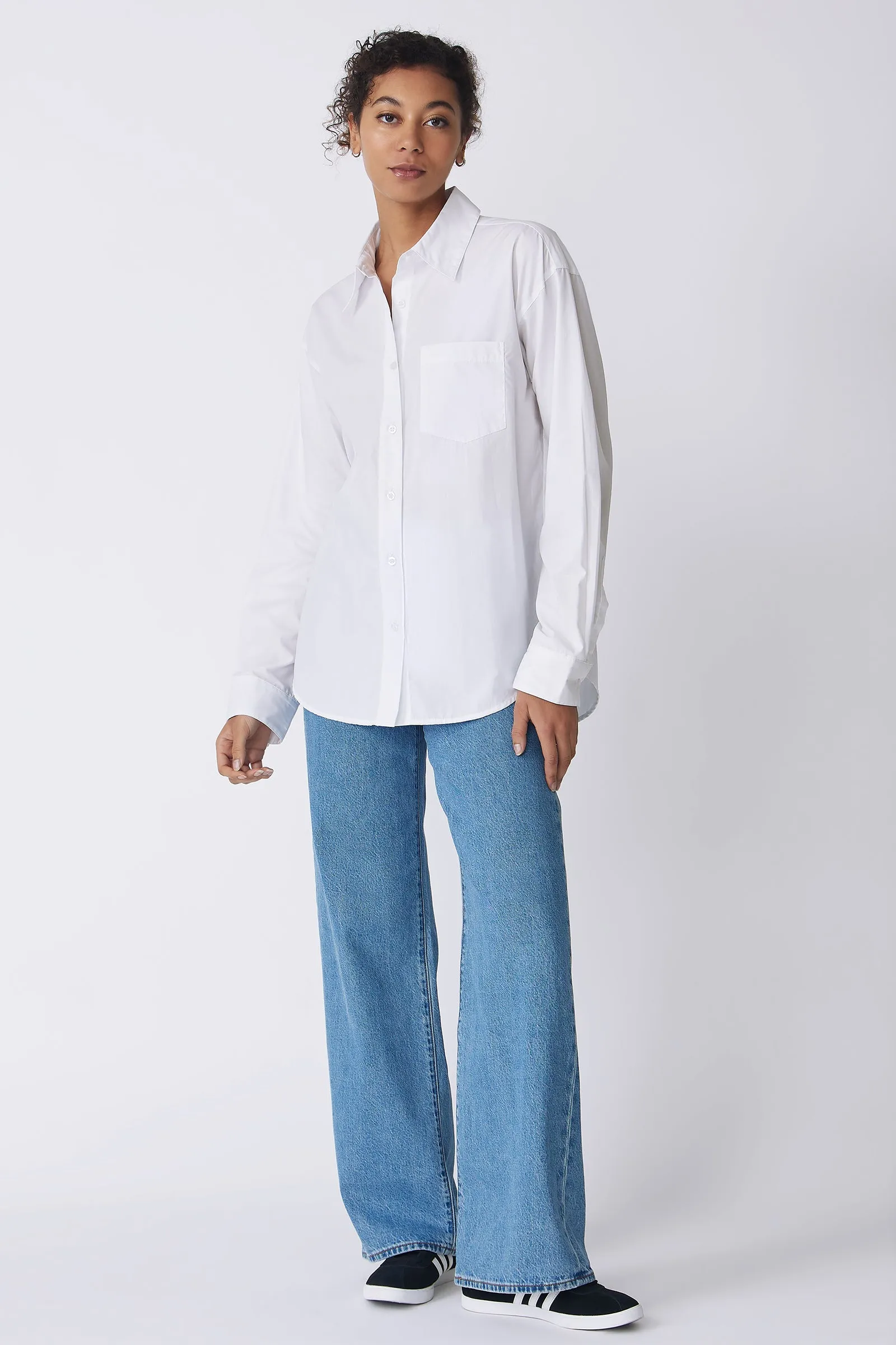 Joni Boyfriend Shirt - White Poplin