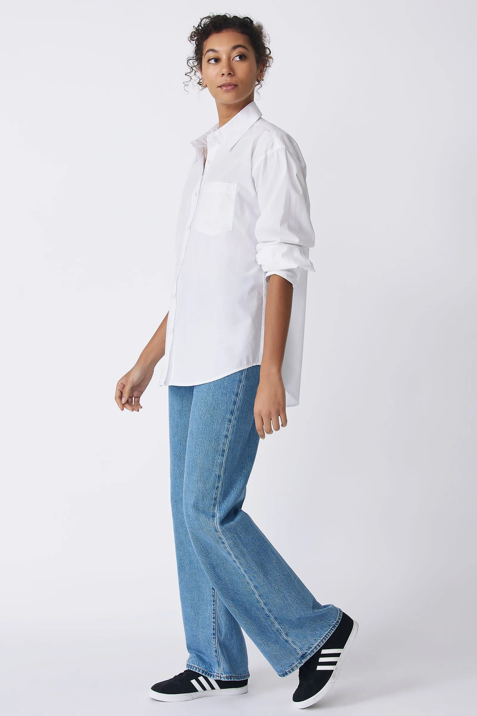 Joni Boyfriend Shirt - White Poplin