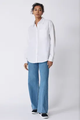 Joni Boyfriend Shirt - White Poplin