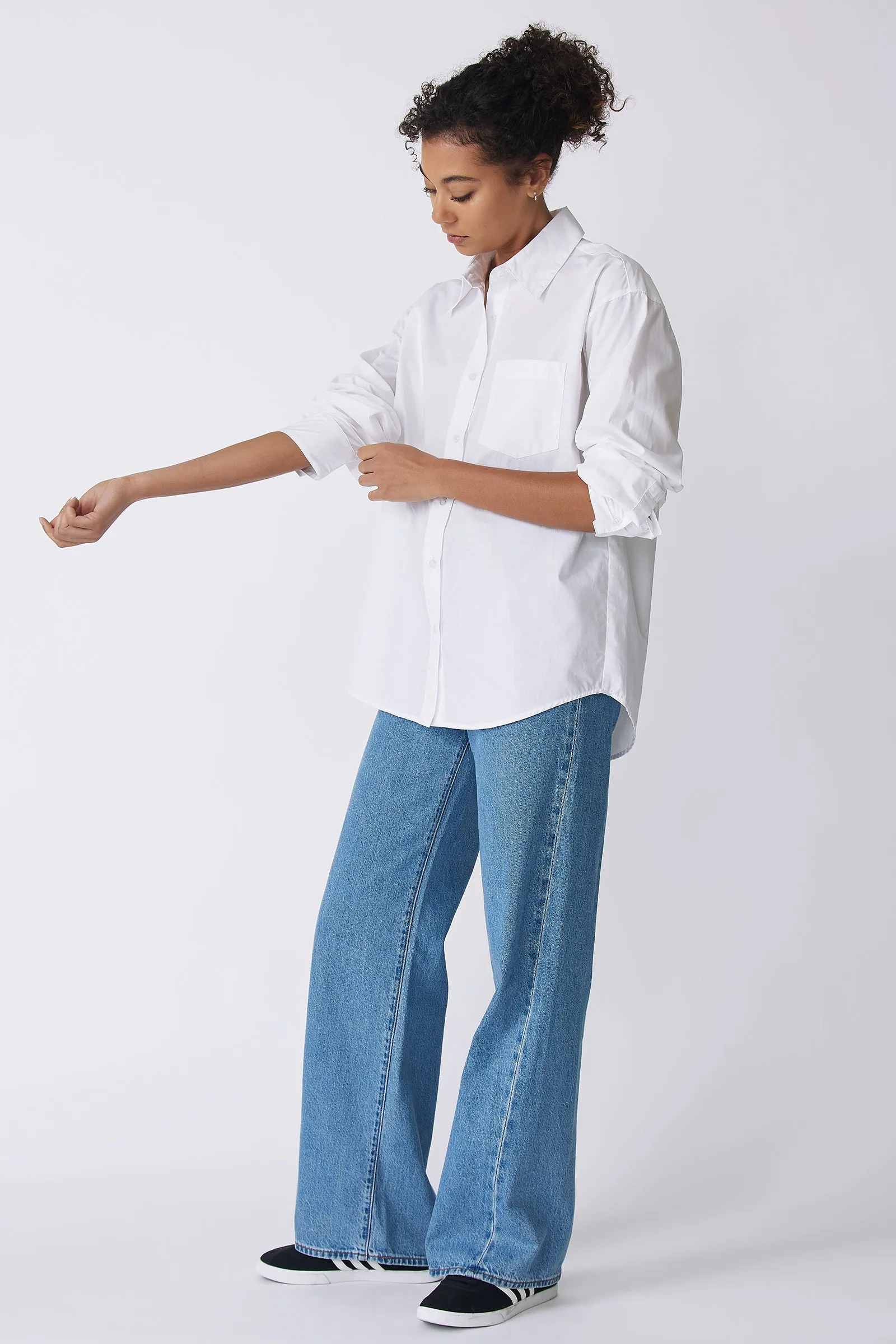 Joni Boyfriend Shirt - White Poplin