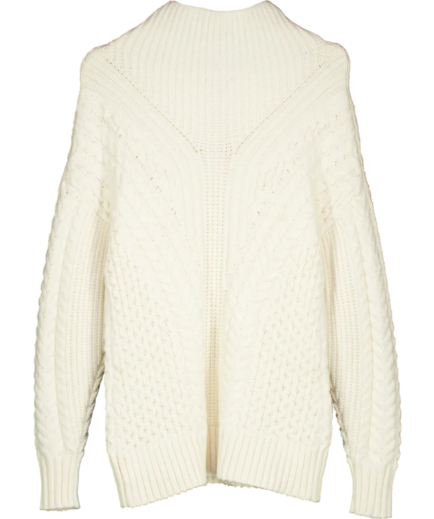 Karen Millen Cream Cable Knit Jumper UK XS