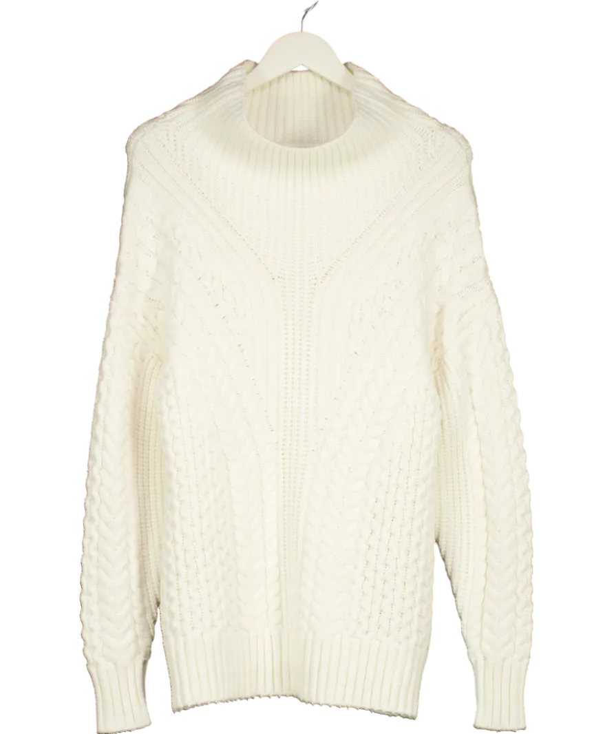 Karen Millen Cream Cable Knit Jumper UK XS