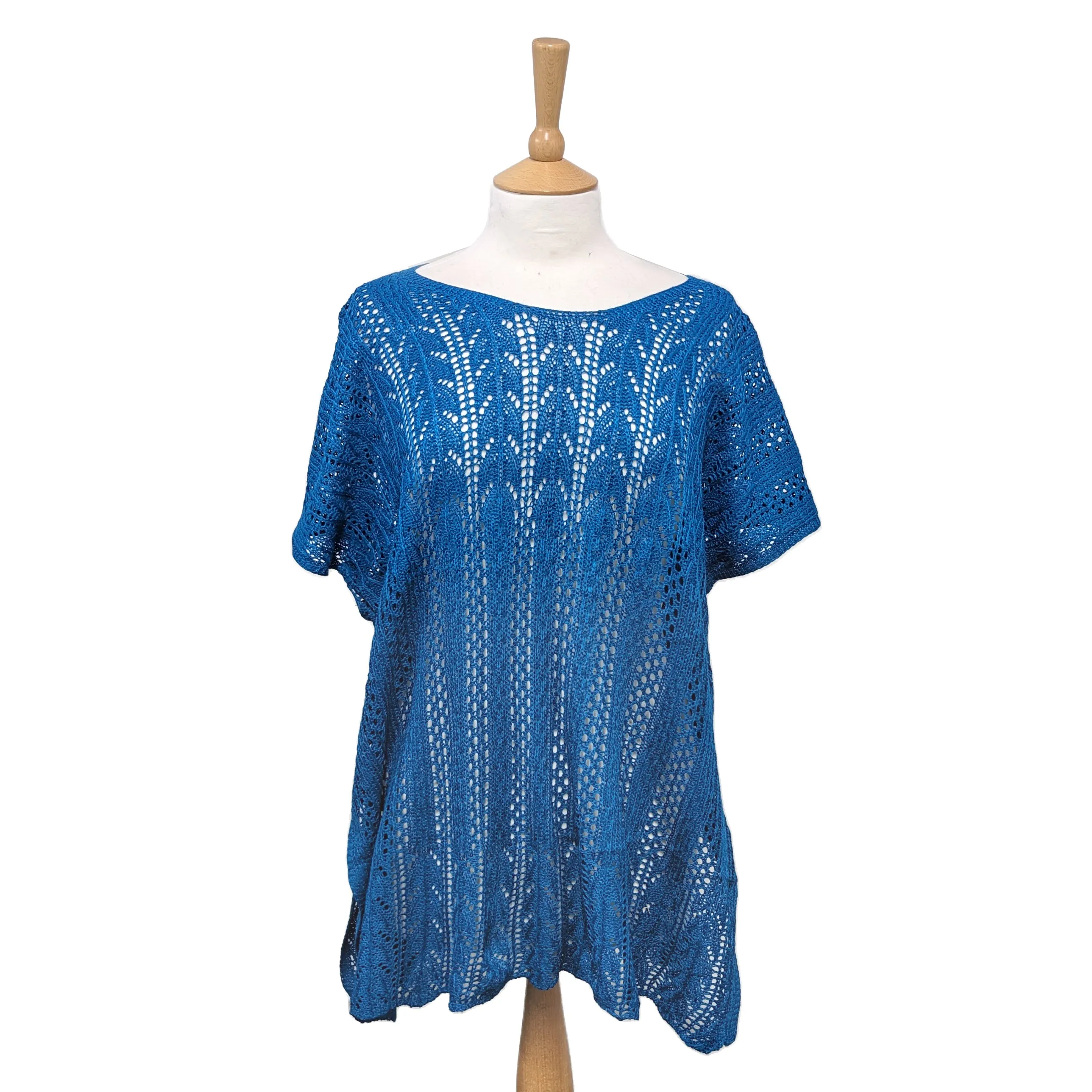 Knitted Jumper Style Cover Up - Blue