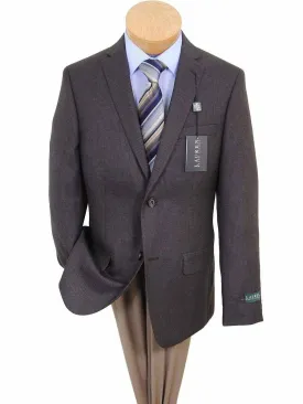Lauren Ralph Lauren  18141 65% Polyester / 35% Rayon Boy's Sportcoat - Muted Plaid with Burgundy - Brown / Black, 2-Button Single Breasted