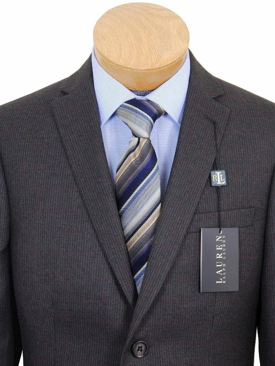 Lauren Ralph Lauren  18141 65% Polyester / 35% Rayon Boy's Sportcoat - Muted Plaid with Burgundy - Brown / Black, 2-Button Single Breasted