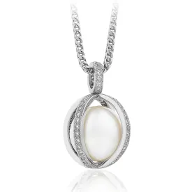 'Le Cage' South Sea Pearl & Diamond Pendant E.1099