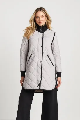 Libby Quilted Full Zip Coat - Cloud