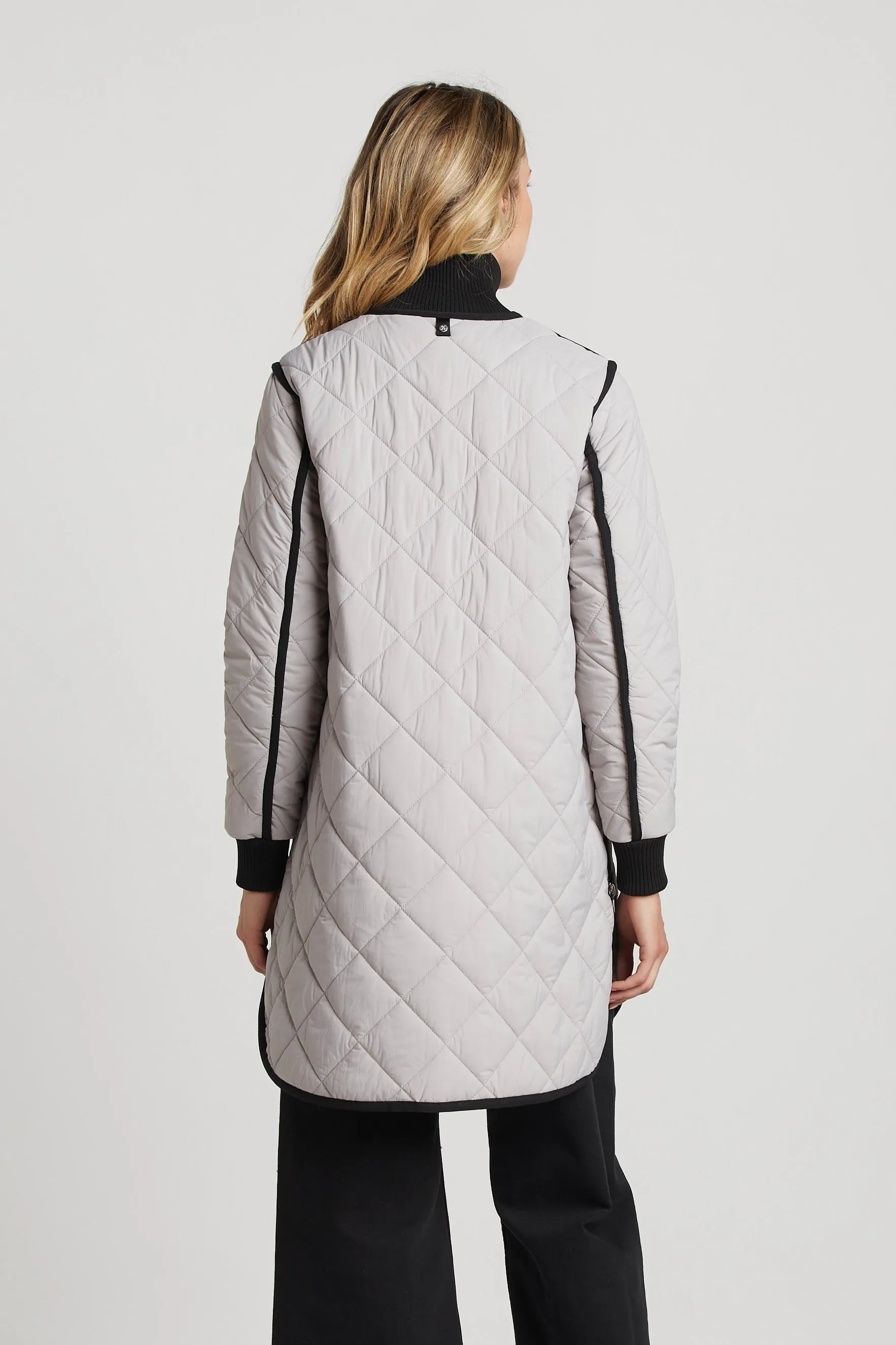 Libby Quilted Full Zip Coat - Cloud