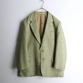 light green check single tailored  jacket