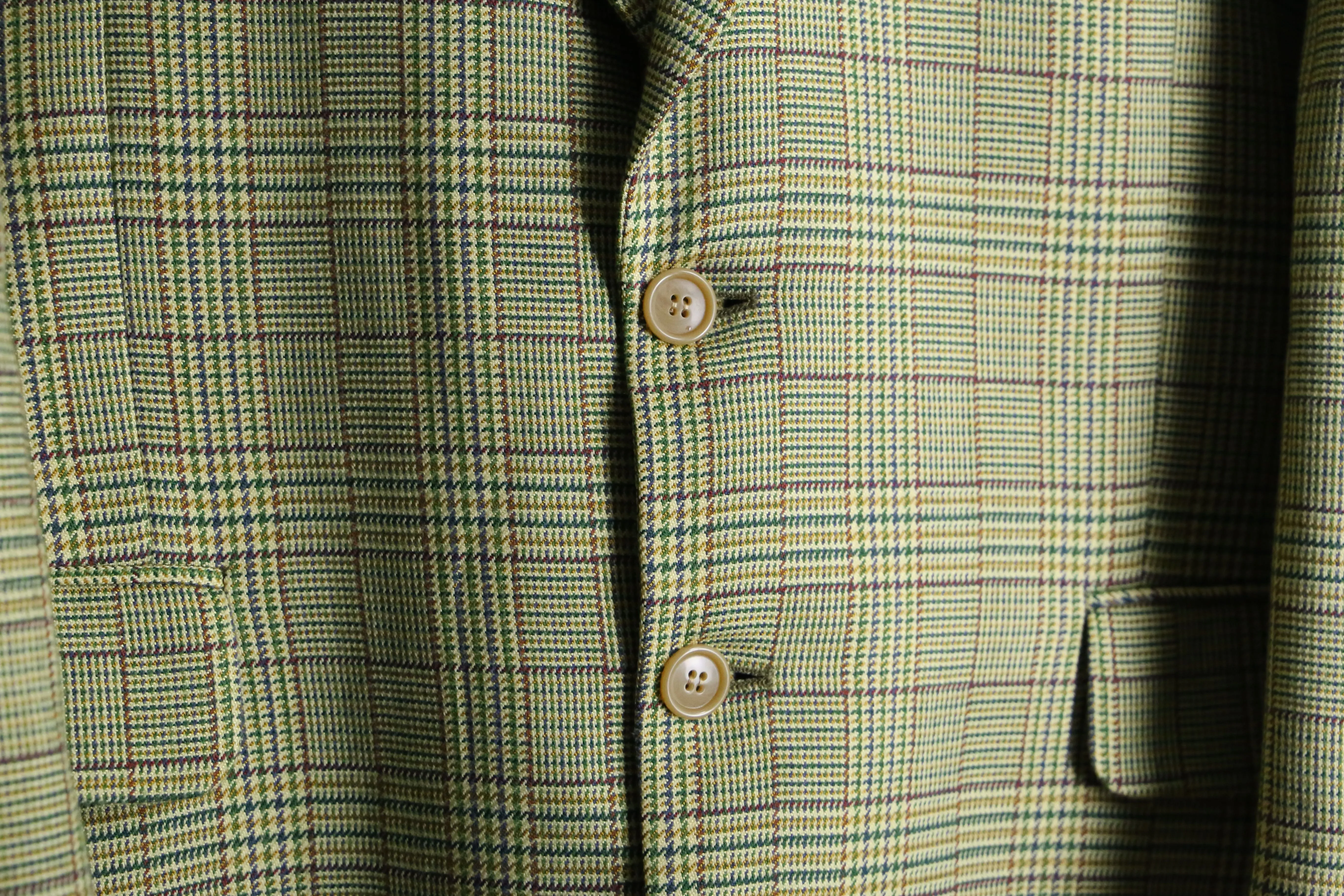 light green check single tailored  jacket