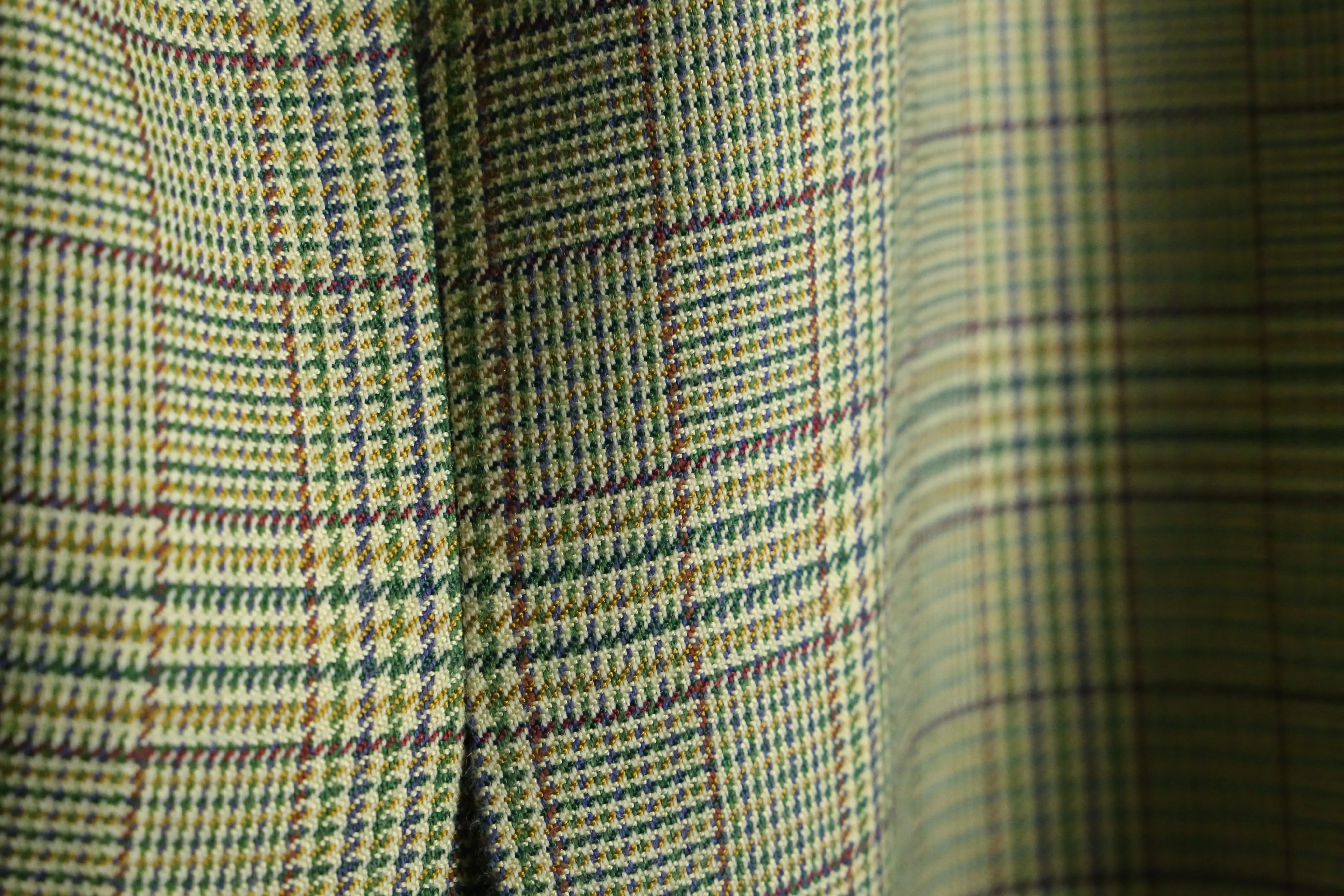 light green check single tailored  jacket