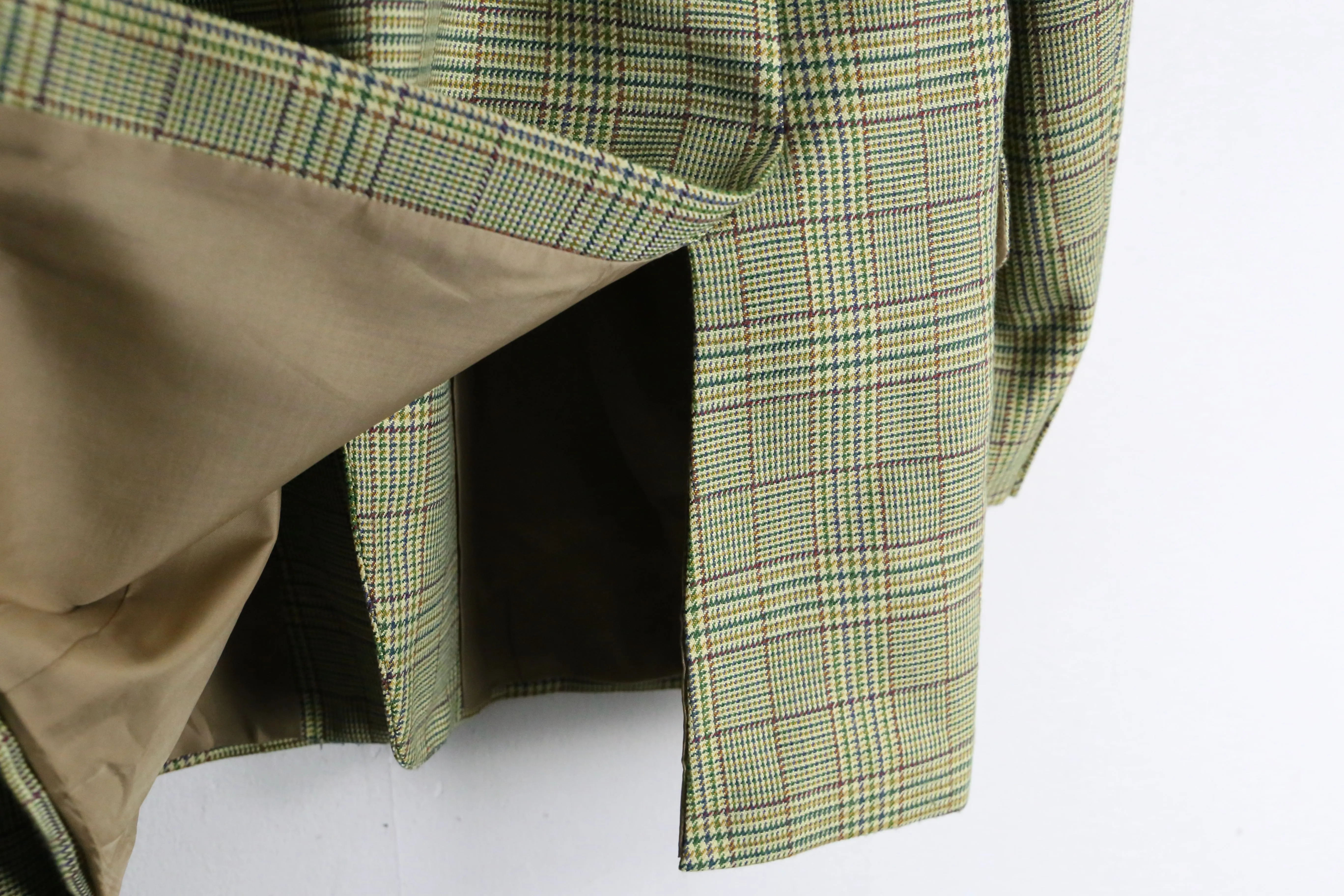 light green check single tailored  jacket