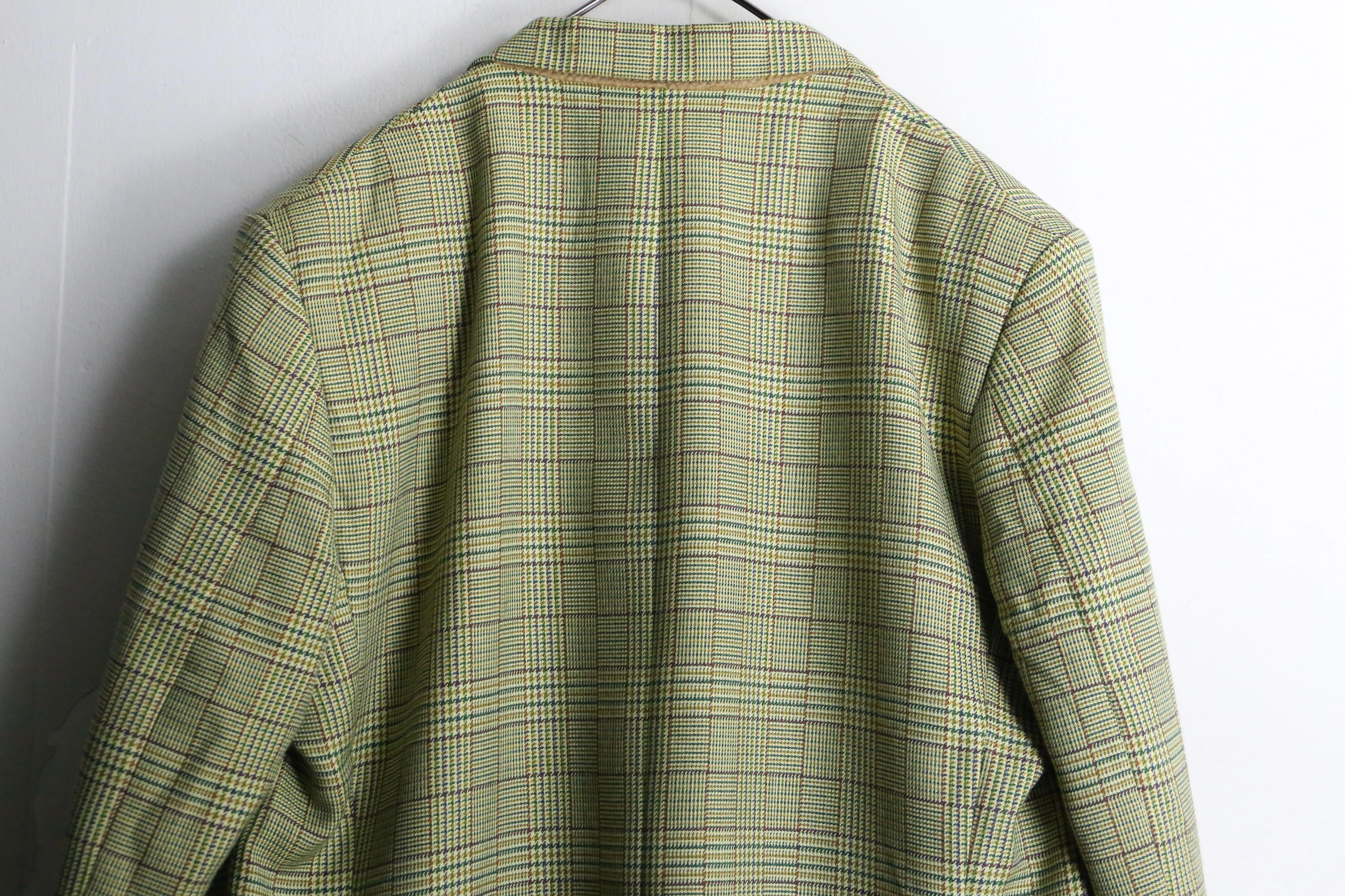 light green check single tailored  jacket