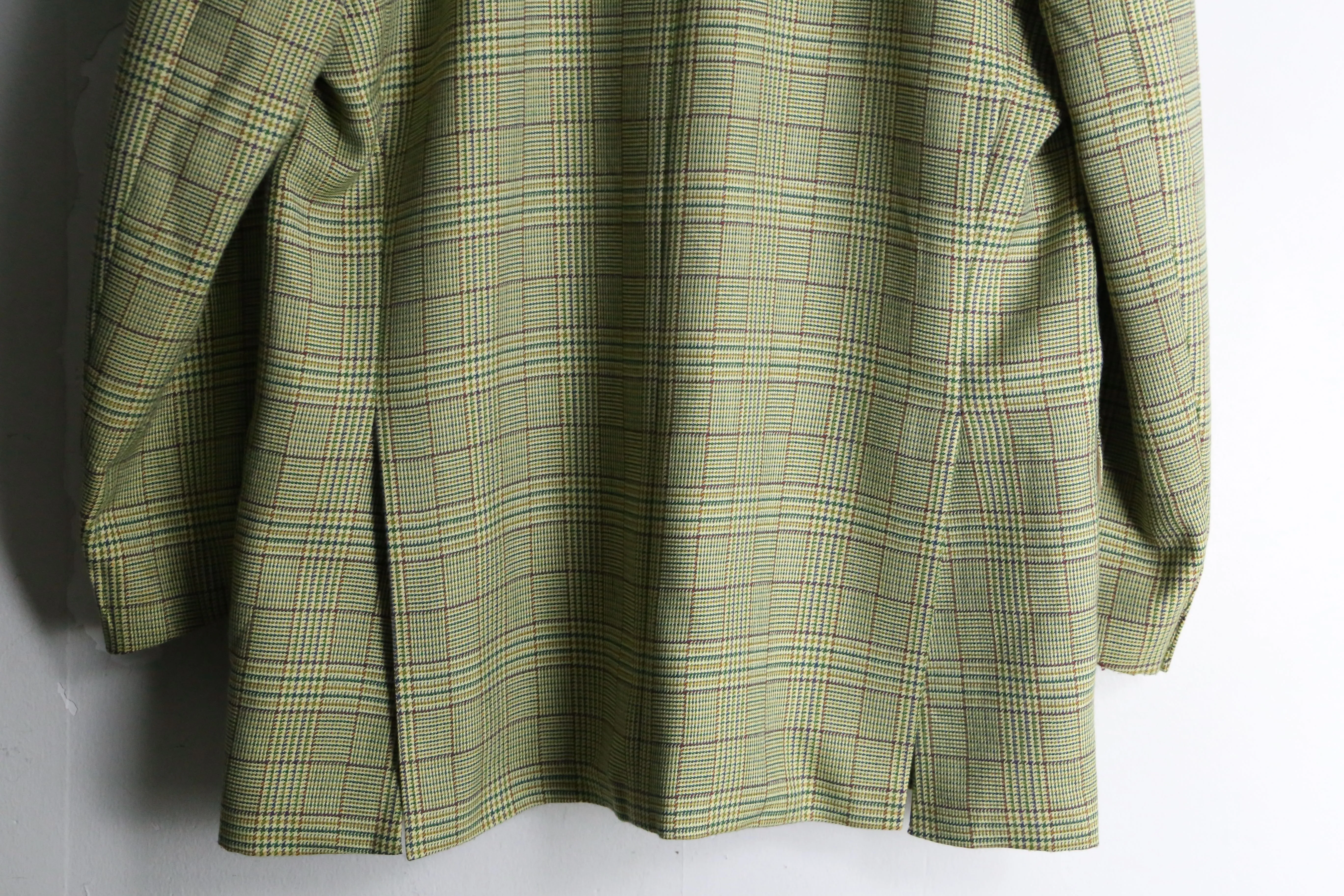 light green check single tailored  jacket