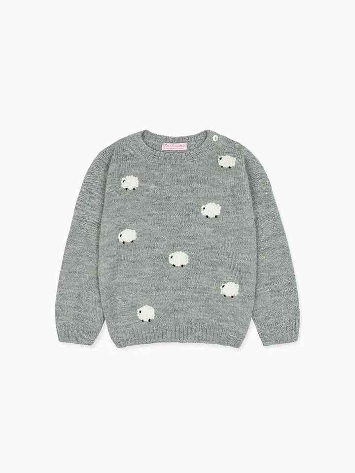Light Grey Oveja Alpaca Baby Sweater