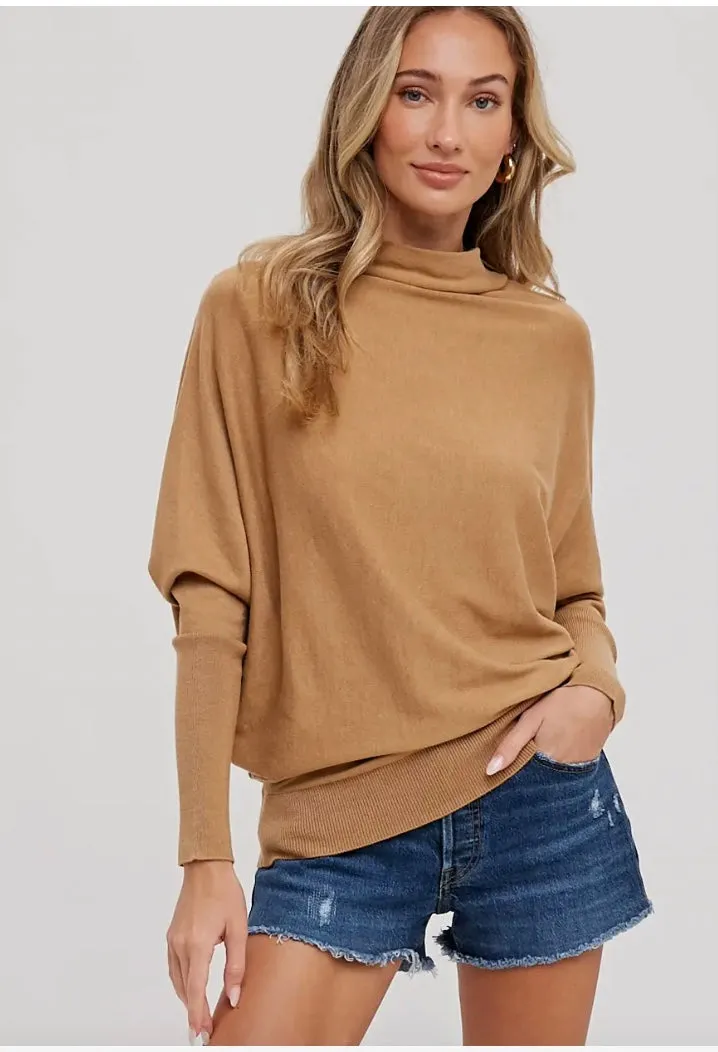 LIGHTWEIGHT SLOUCH NECK PULLOVER