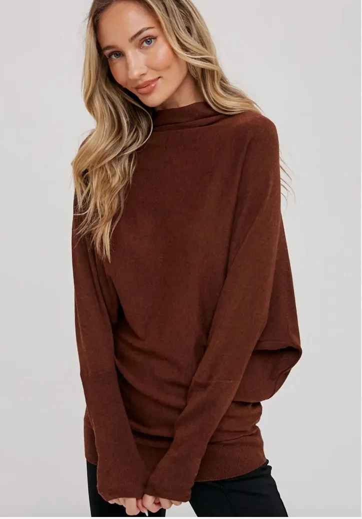 LIGHTWEIGHT SLOUCH NECK PULLOVER