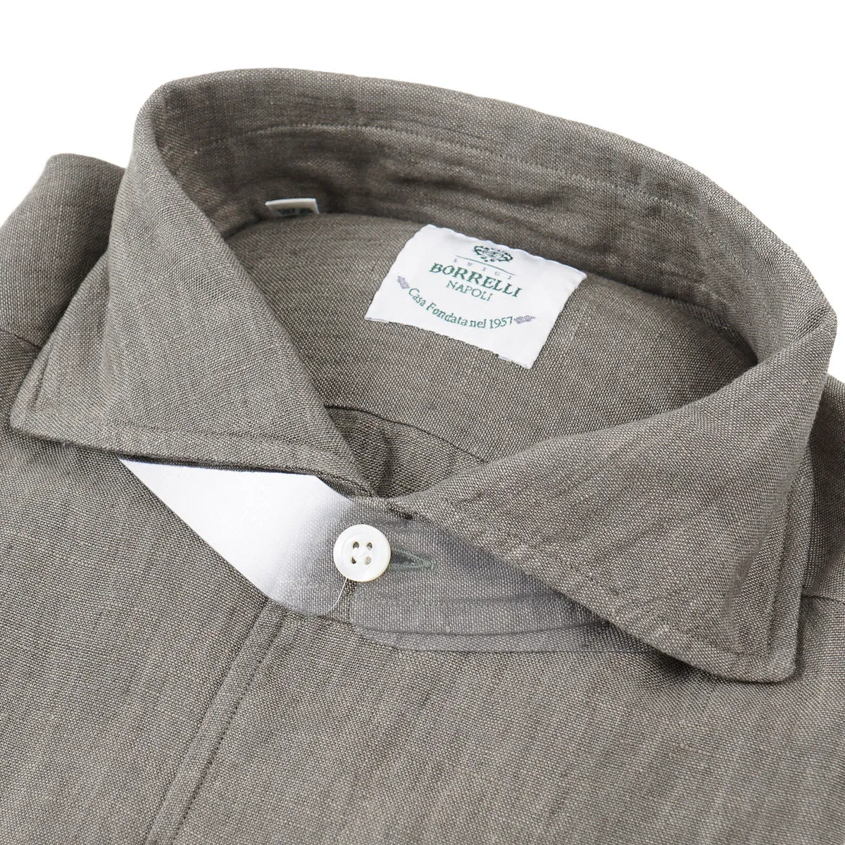 Luigi Borrelli Trim-Fit Linen Dress Shirt