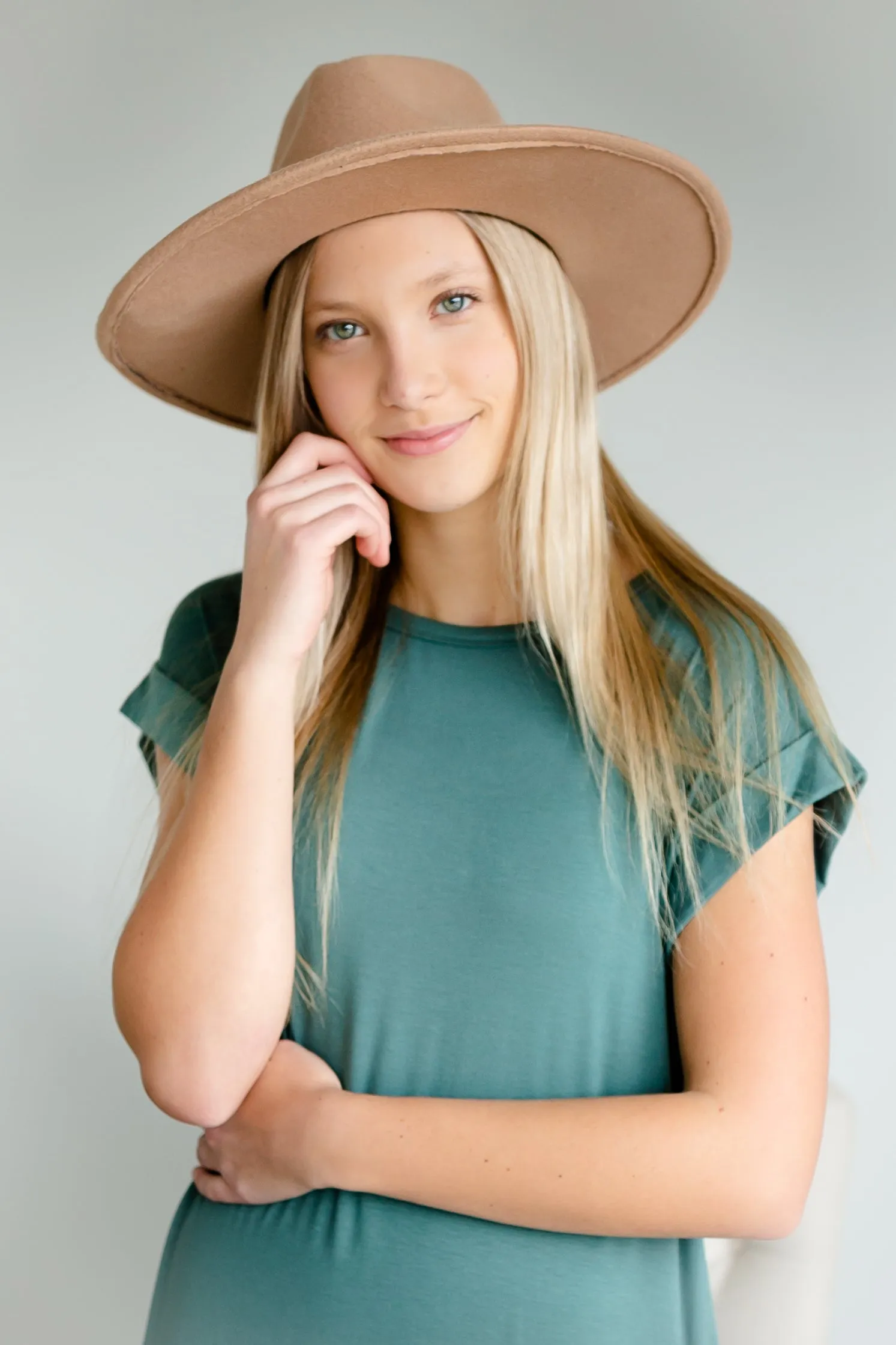 Muted Jade Round Hem T-Shirt Dress