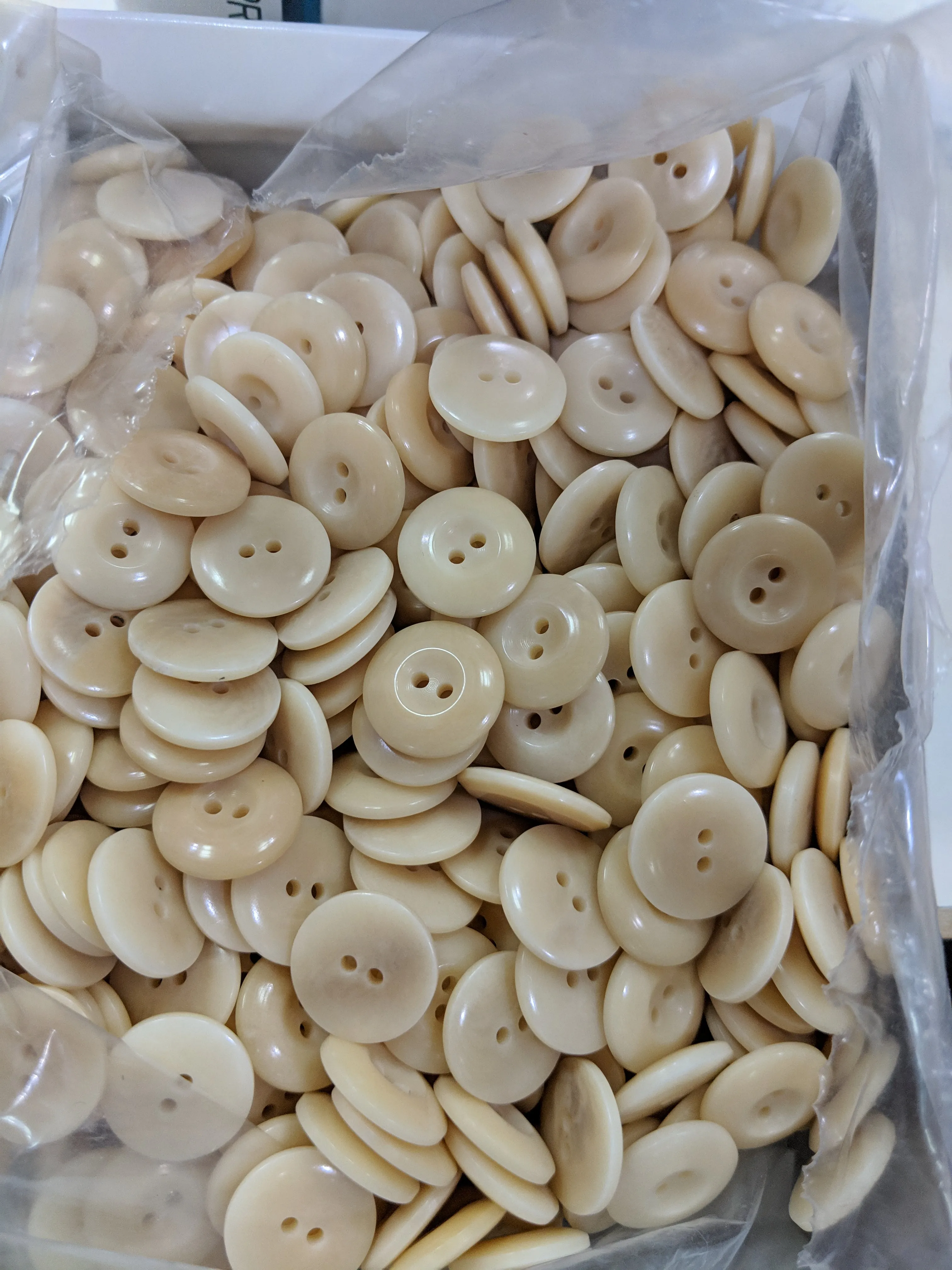 Natural / Vegetable Ivory / Indent / 2 Hole