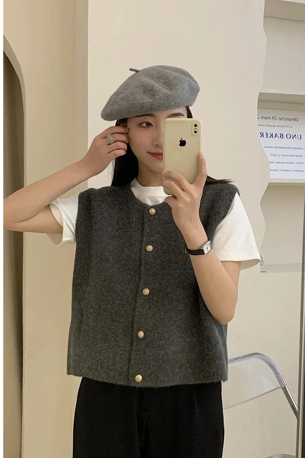 O-Neck Knitted Sleeveless Vest Sweater