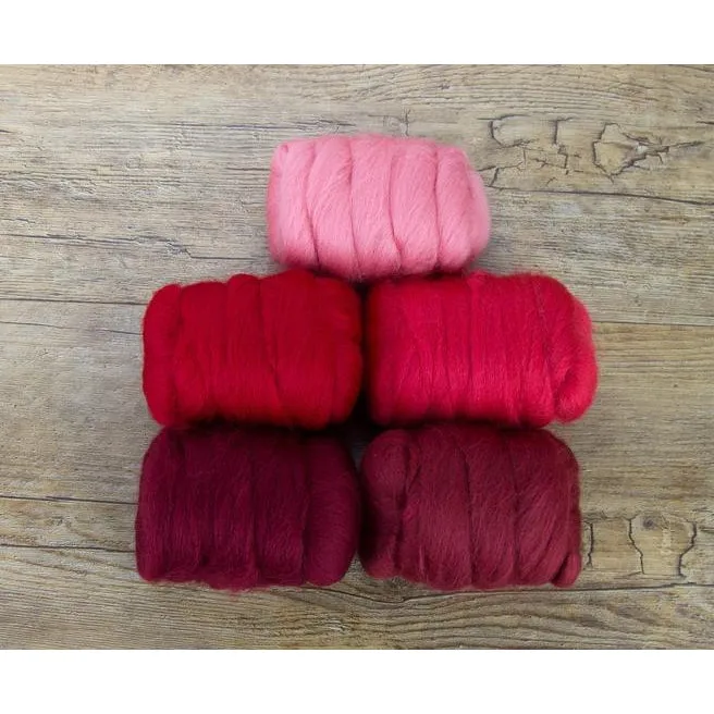Paradise Fibers Mixed Merino Wool Bag - Rosy Red