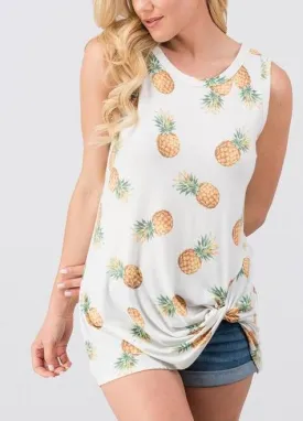 Pineapple Print Twist Top