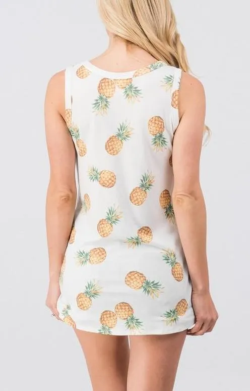 Pineapple Print Twist Top