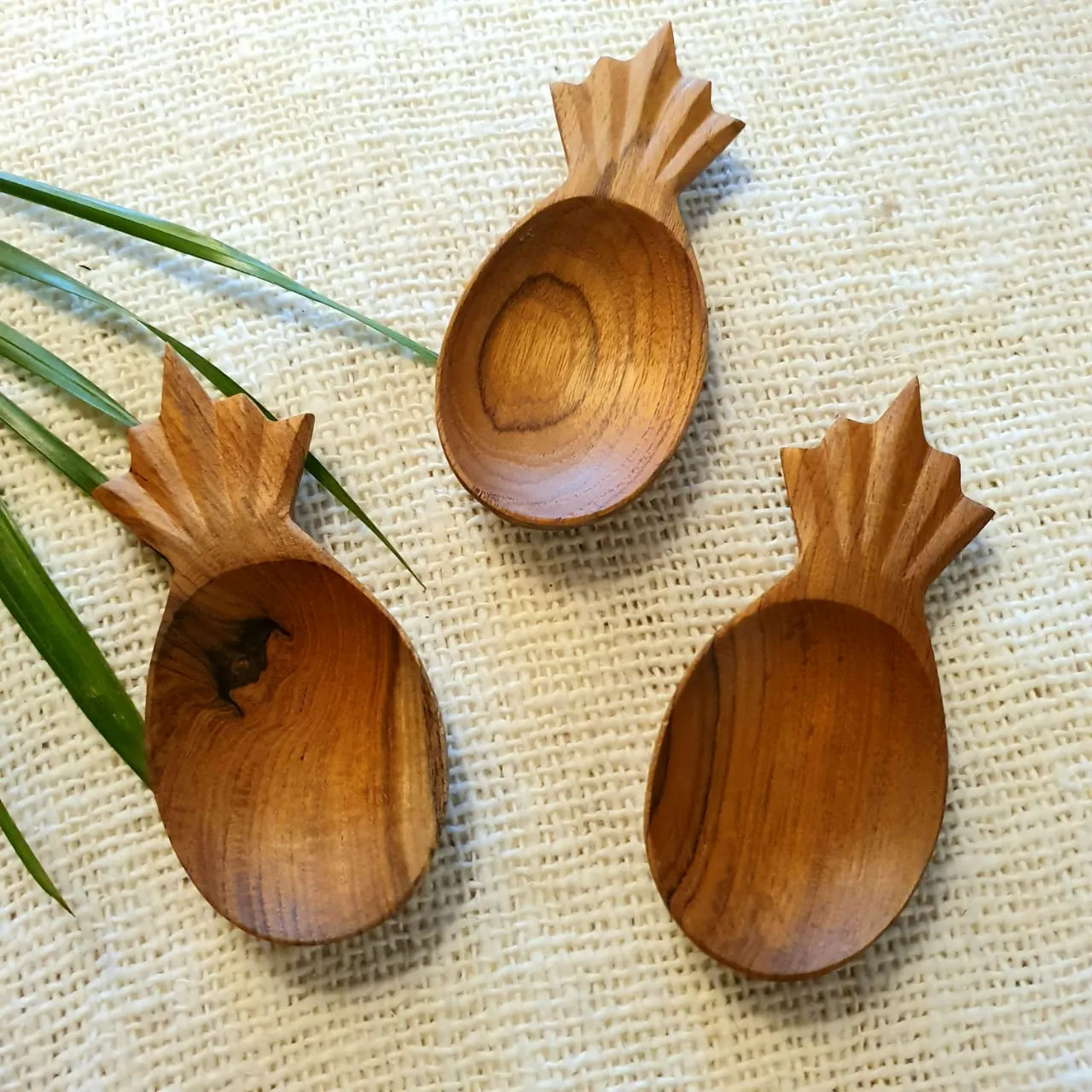 Pineapple Shaped Teak Sauce Bowls