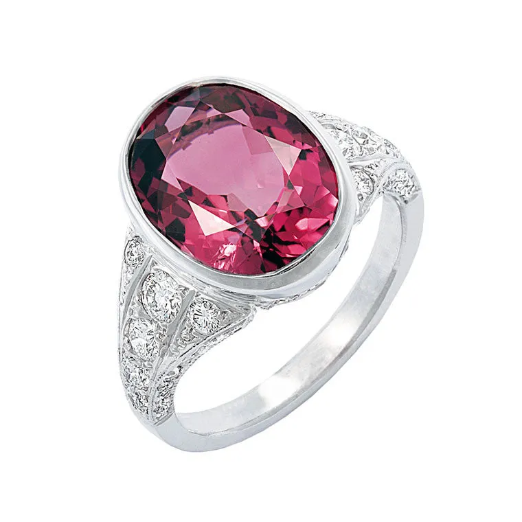 Pink Tourmaline & Diamond Ring   WPR38