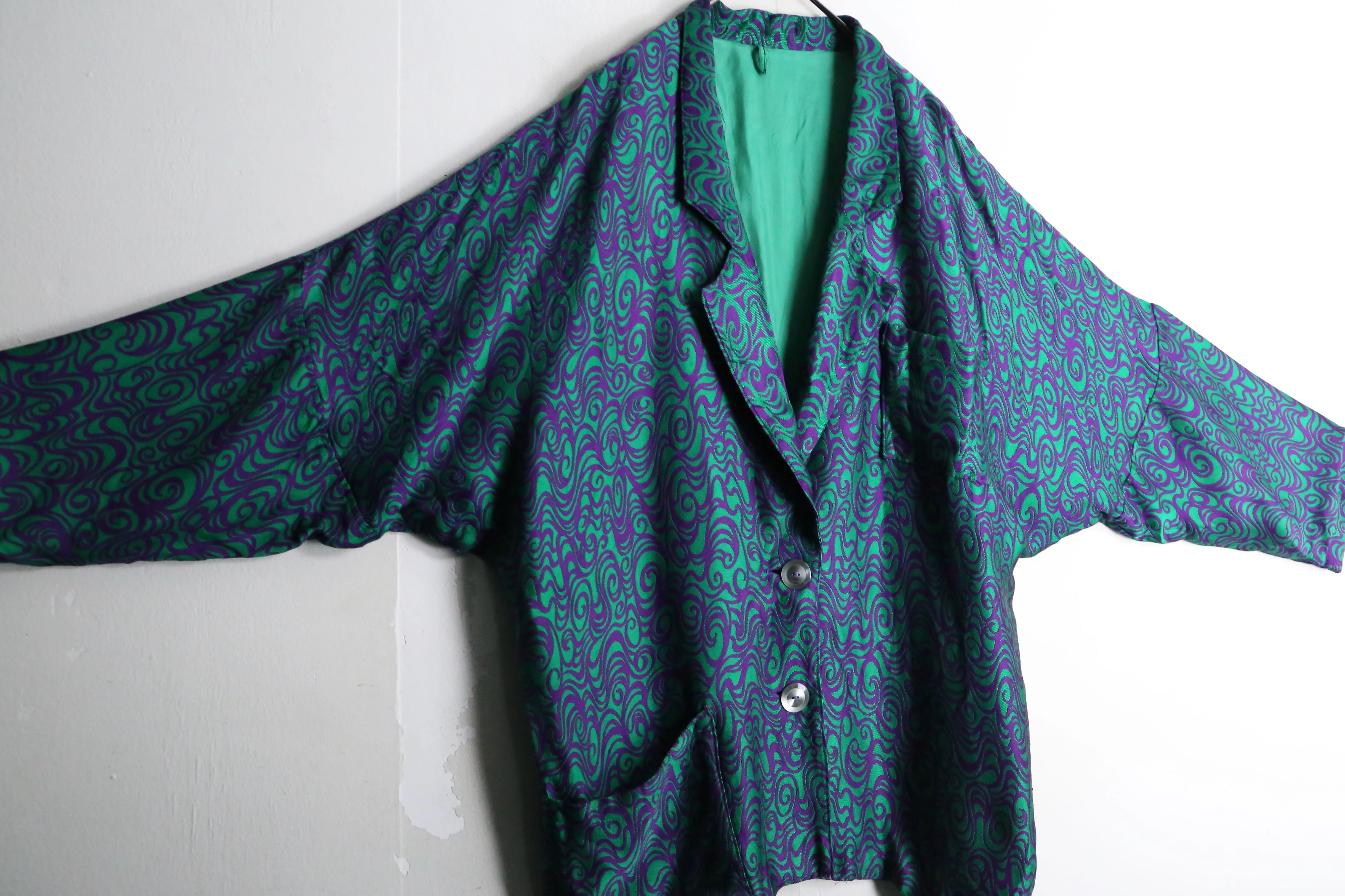 psychedelic color swirl pattern easy tailored jacket