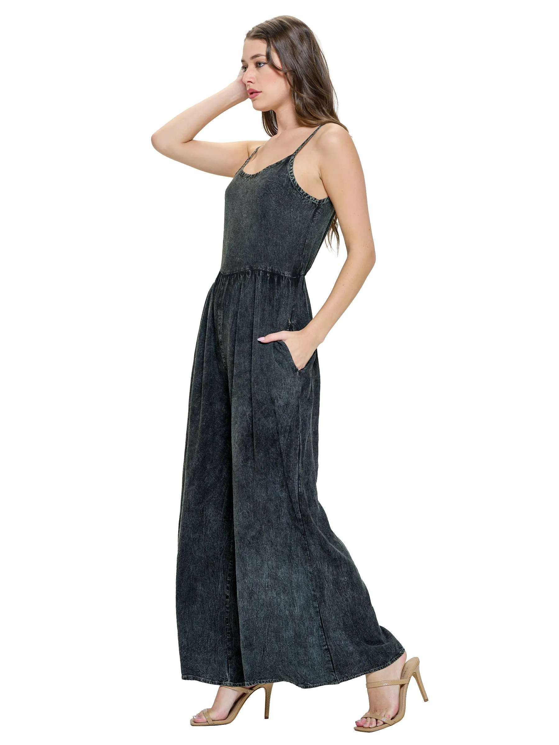 Purple Jumpsuit Distressed Vintage Wash