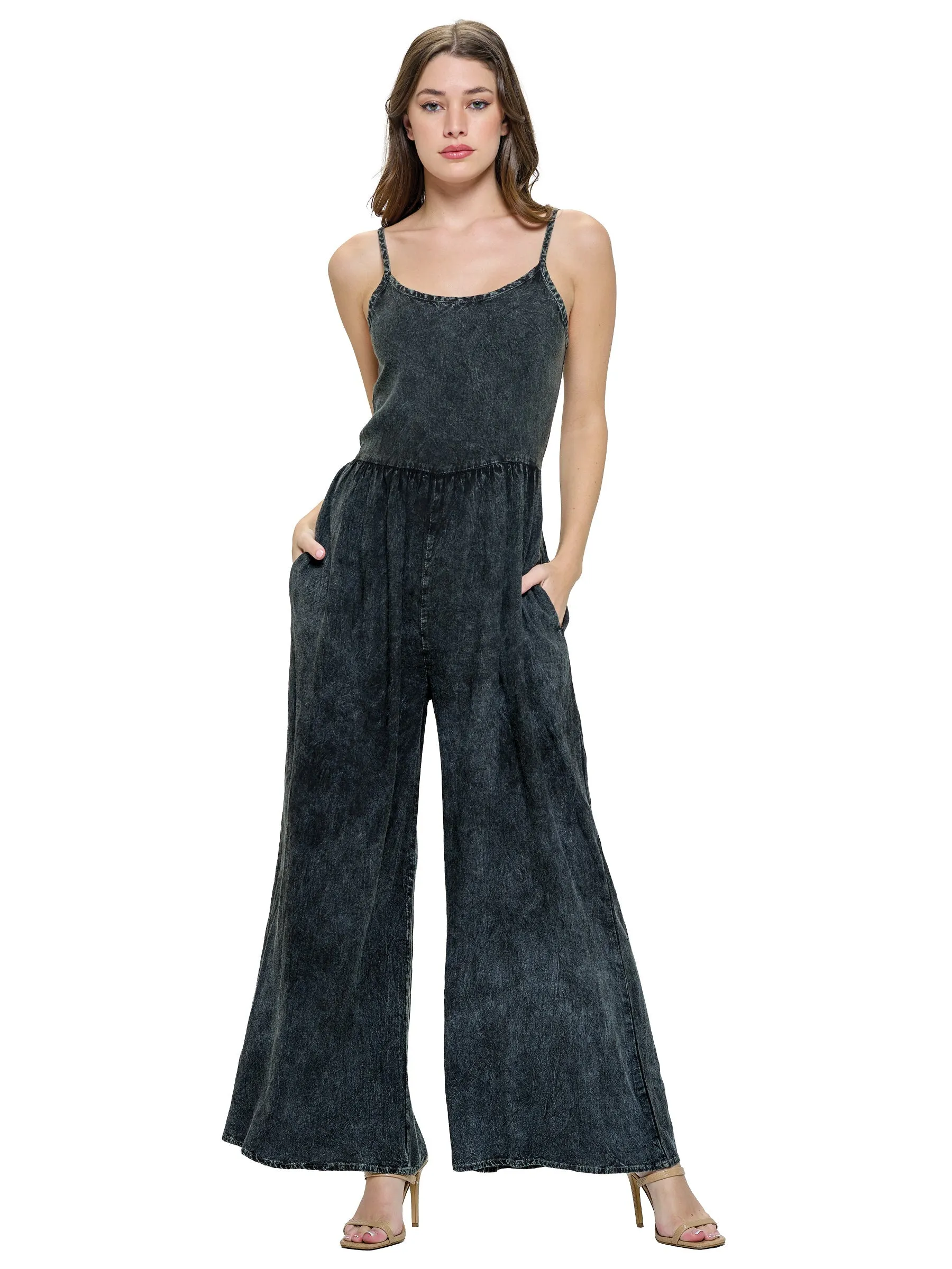 Purple Jumpsuit Distressed Vintage Wash