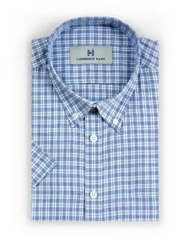 "McGraw" - Blue Plaid: FEATHERWEIGHT: Short Sleeve