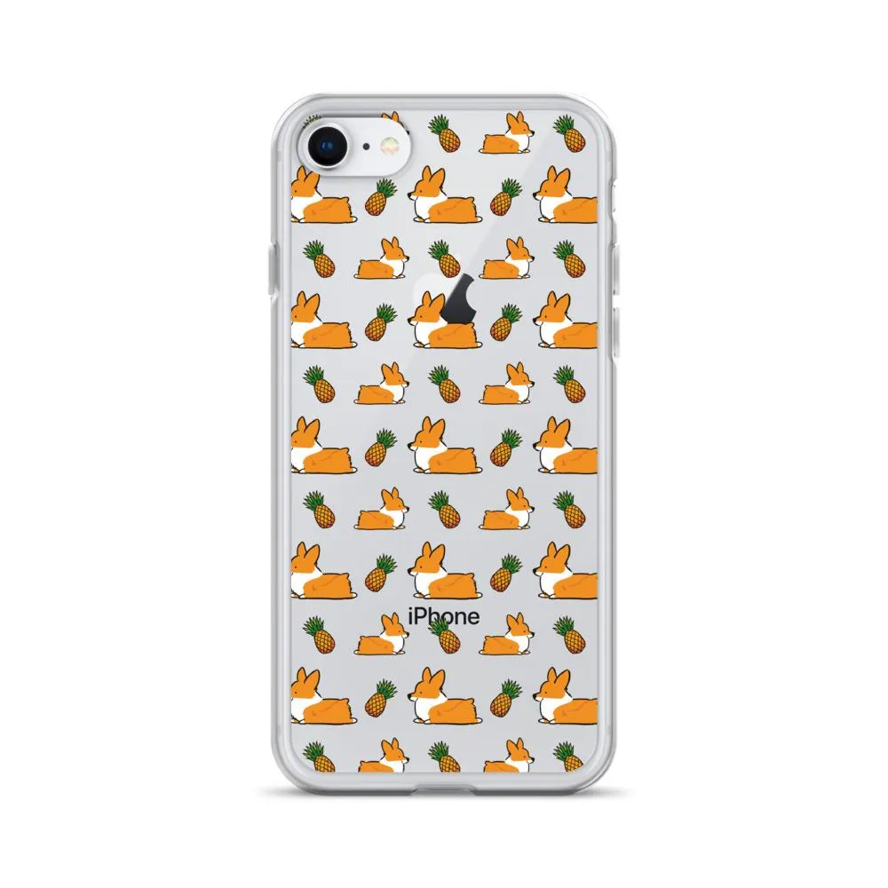 "Pineapple Corgis" Clear iPhone Case