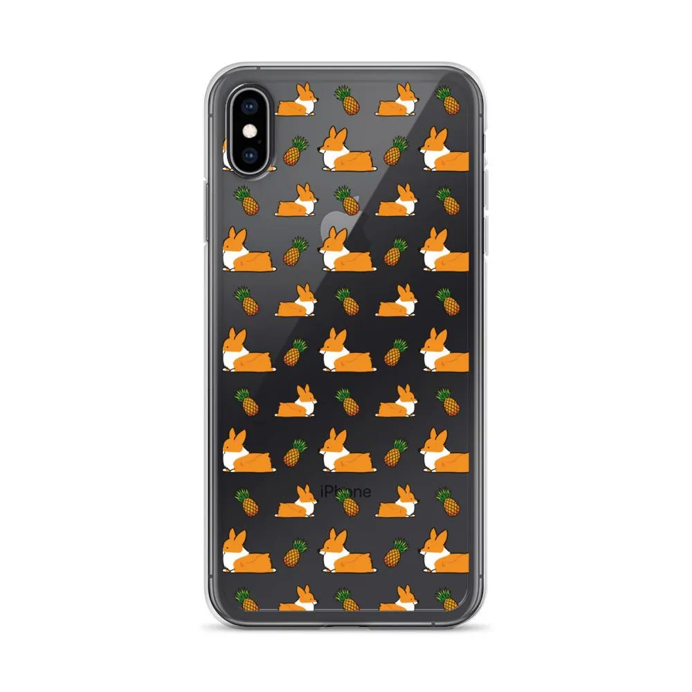 "Pineapple Corgis" Clear iPhone Case
