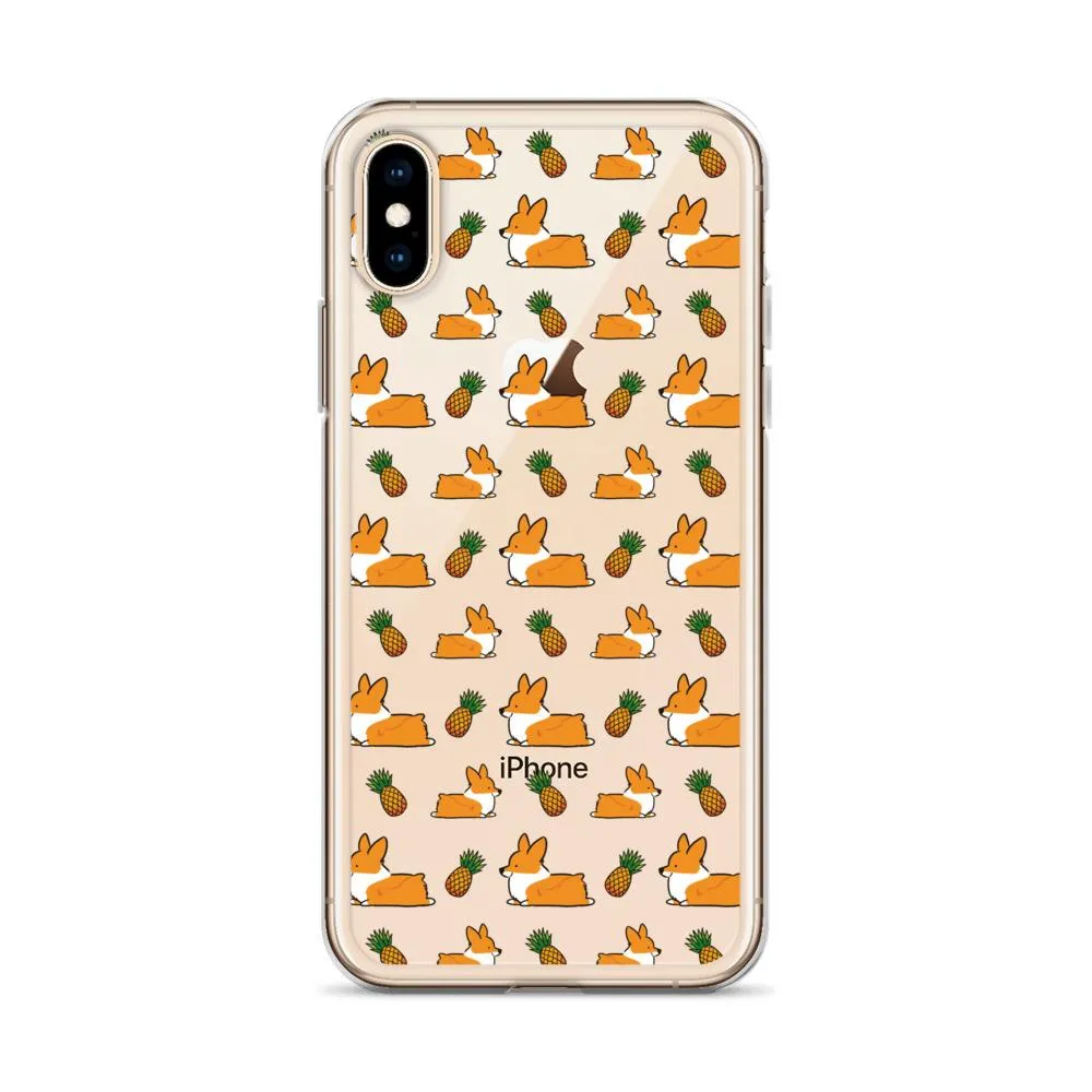 "Pineapple Corgis" Clear iPhone Case