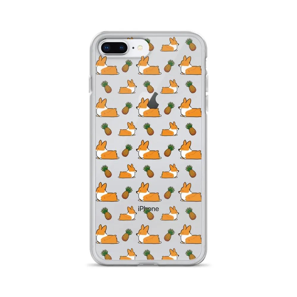 "Pineapple Corgis" Clear iPhone Case