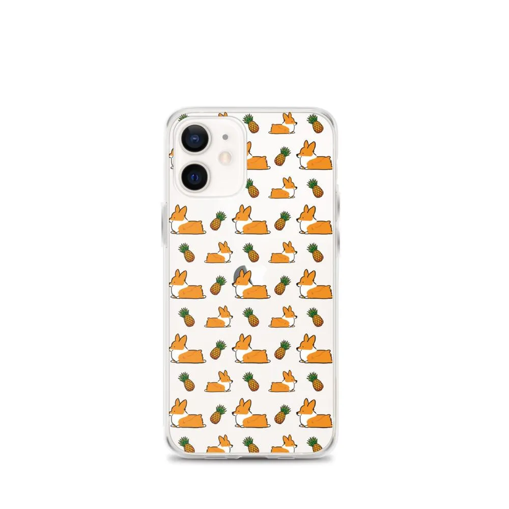 "Pineapple Corgis" Clear iPhone Case