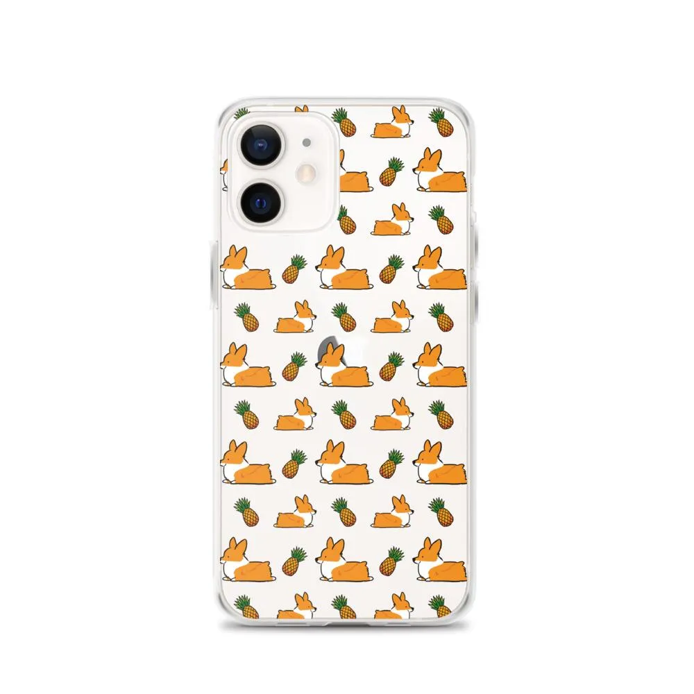 "Pineapple Corgis" Clear iPhone Case