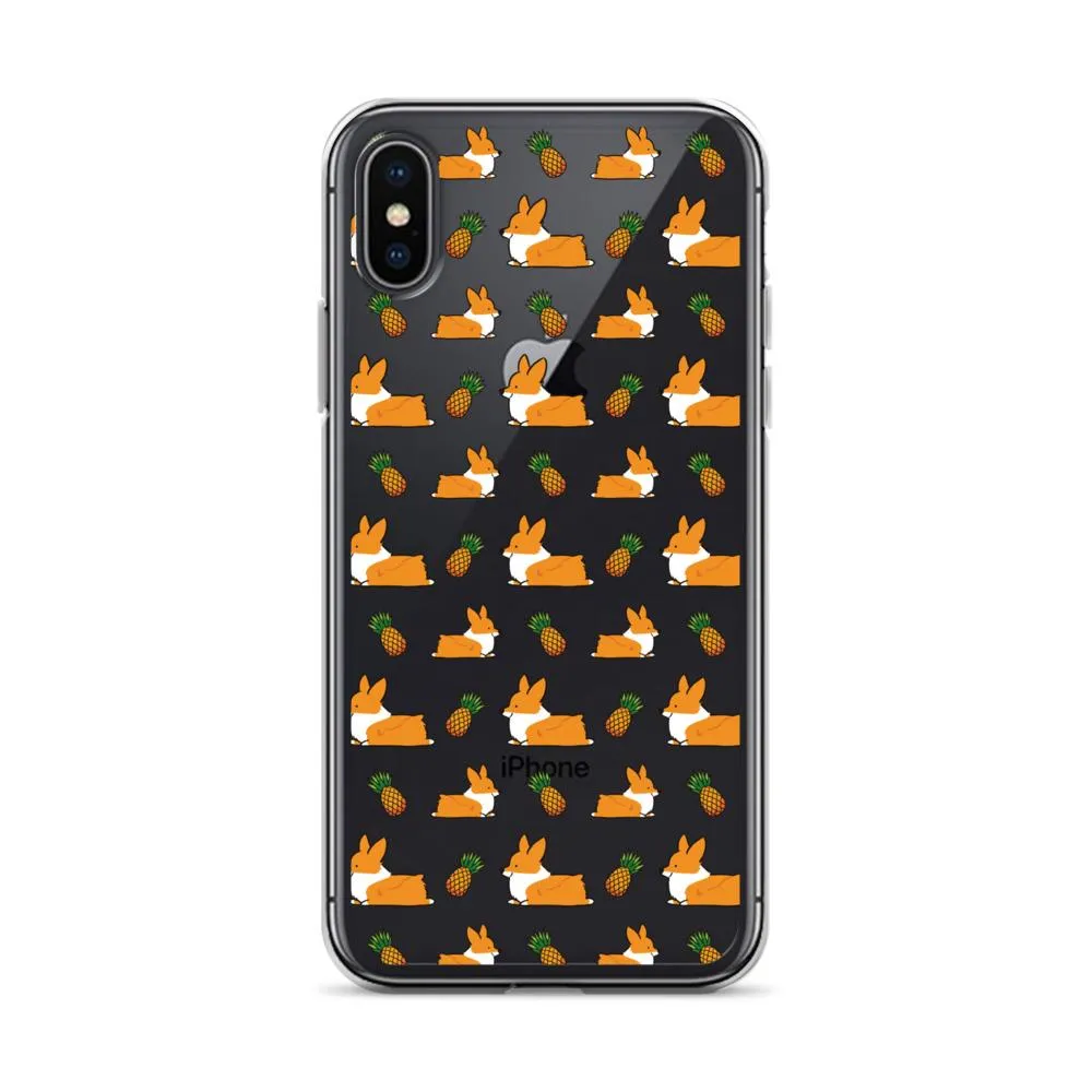 "Pineapple Corgis" Clear iPhone Case