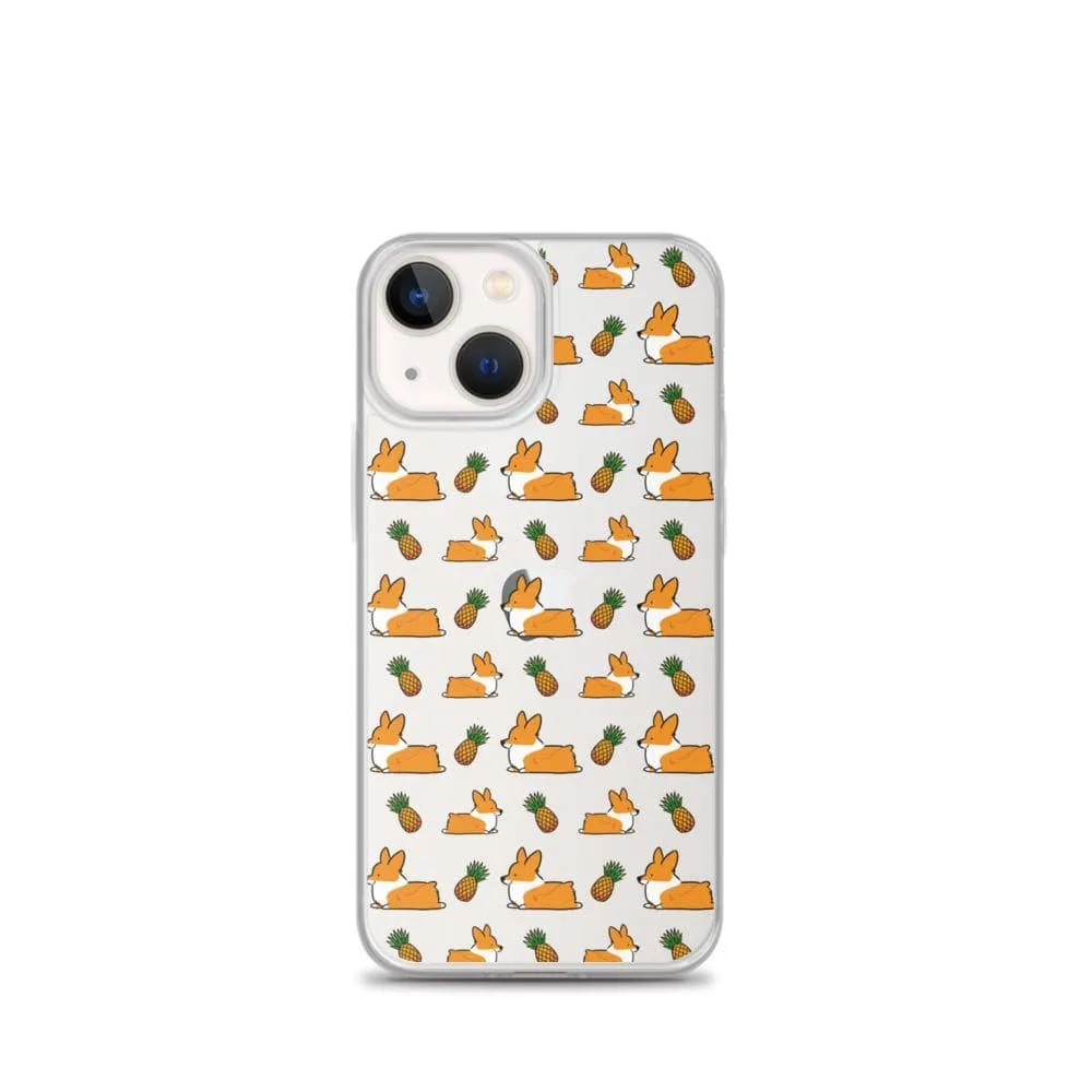 "Pineapple Corgis" Clear iPhone Case