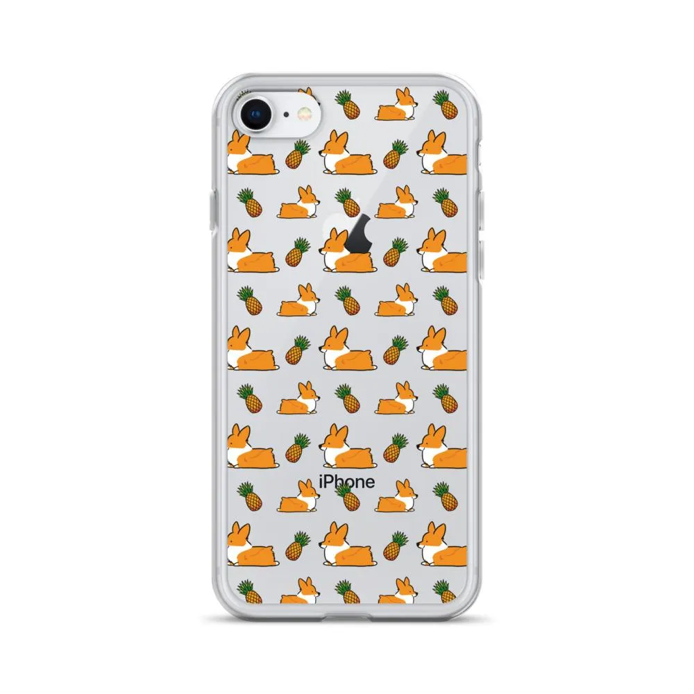"Pineapple Corgis" Clear iPhone Case