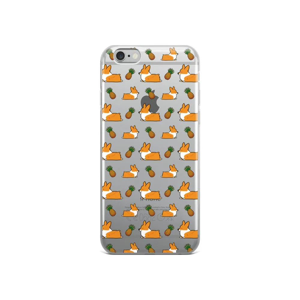 "Pineapple Corgis" Clear iPhone Case