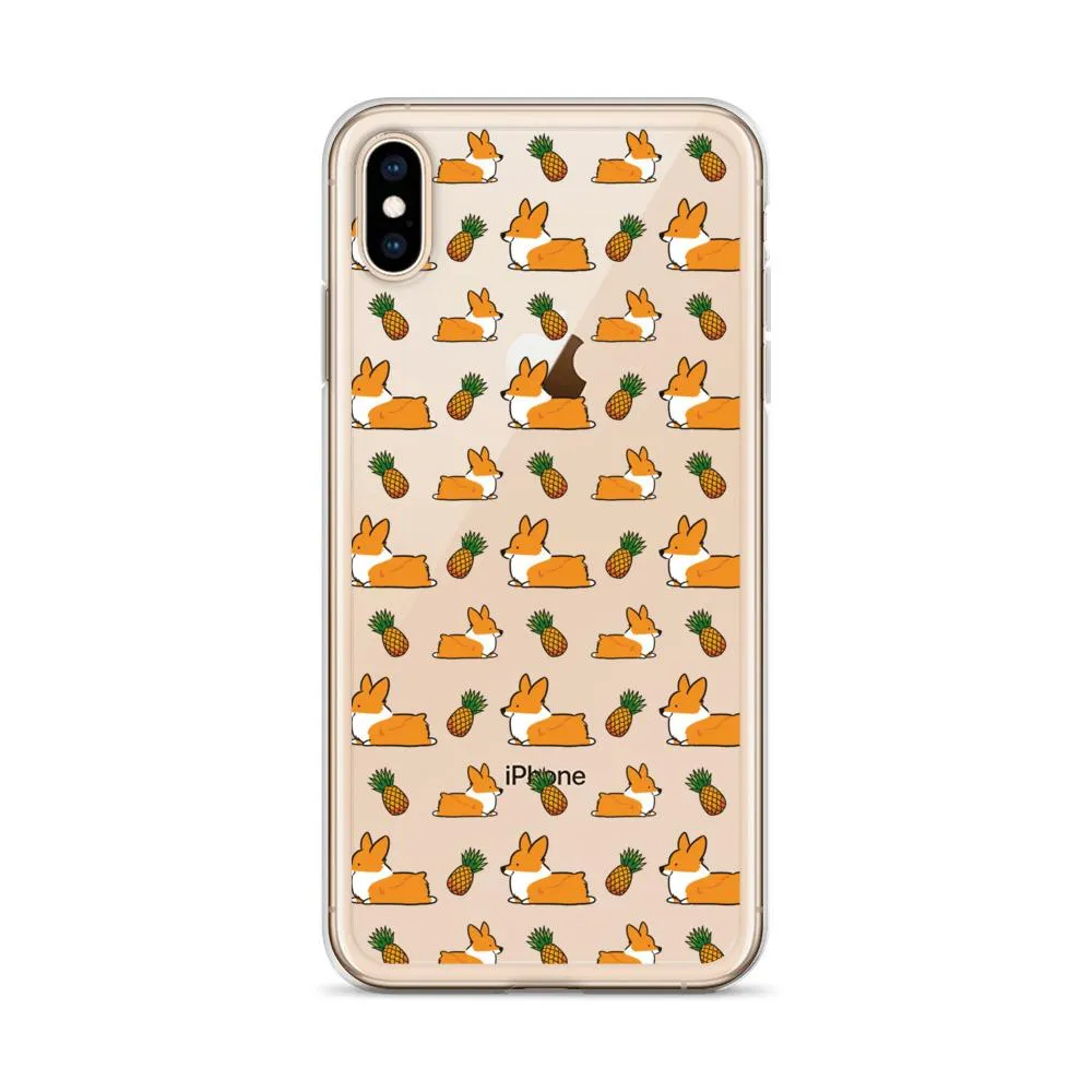 "Pineapple Corgis" Clear iPhone Case