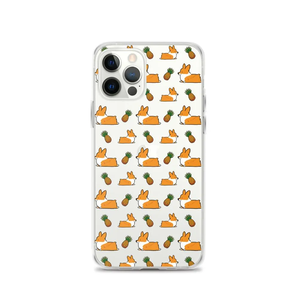 "Pineapple Corgis" Clear iPhone Case