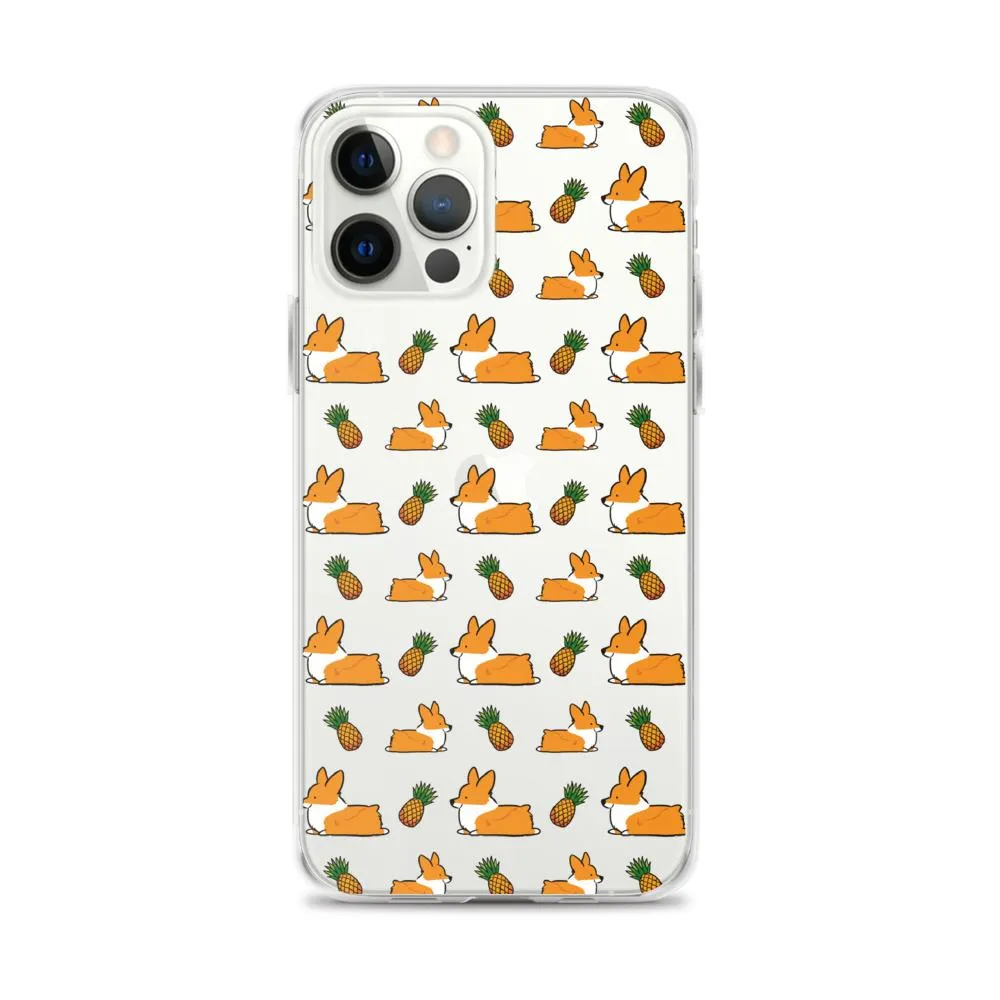 "Pineapple Corgis" Clear iPhone Case