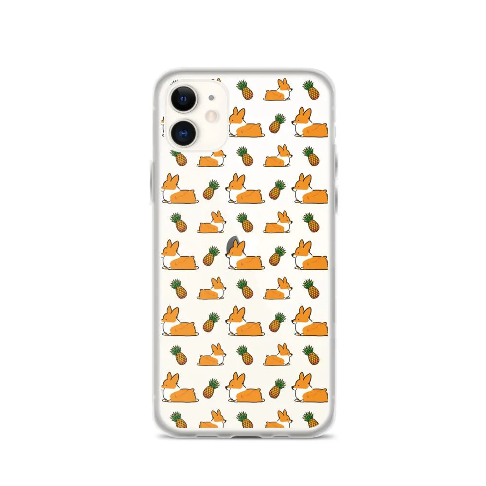 "Pineapple Corgis" Clear iPhone Case