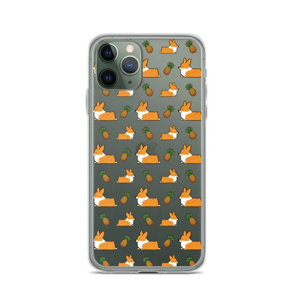 "Pineapple Corgis" Clear iPhone Case